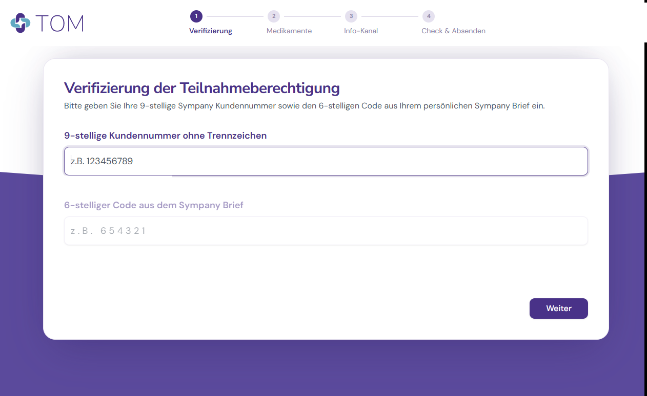 Verifizierung der Teilnahmeberechtigung im Medi-Check